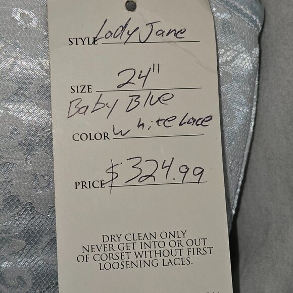 LAST NWT FROZEN CORSET BLUE W/LACE SMALL 24" - Picture 3 of 16